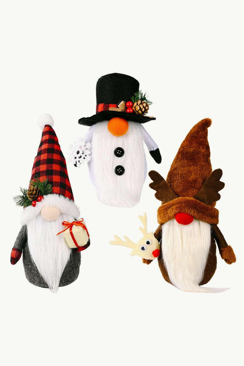 3-Pack Christmas Faceless Gnomes - Festive Decor Set