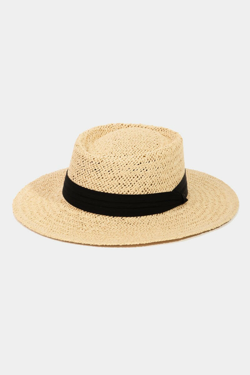 Fame Straw Braided Pork Pie Hat - Summer Style Accessory