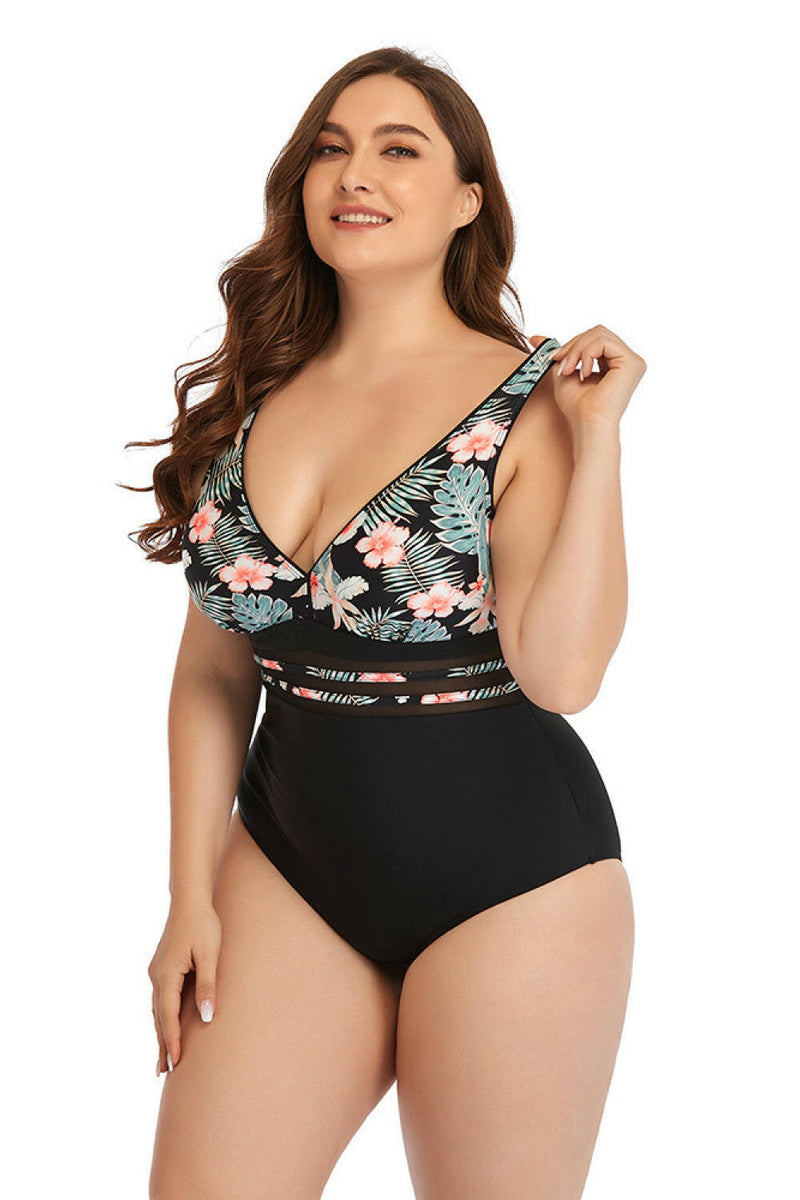 Floral Cutout Tie-Back One-Piece Swimsuit for Summer Fun