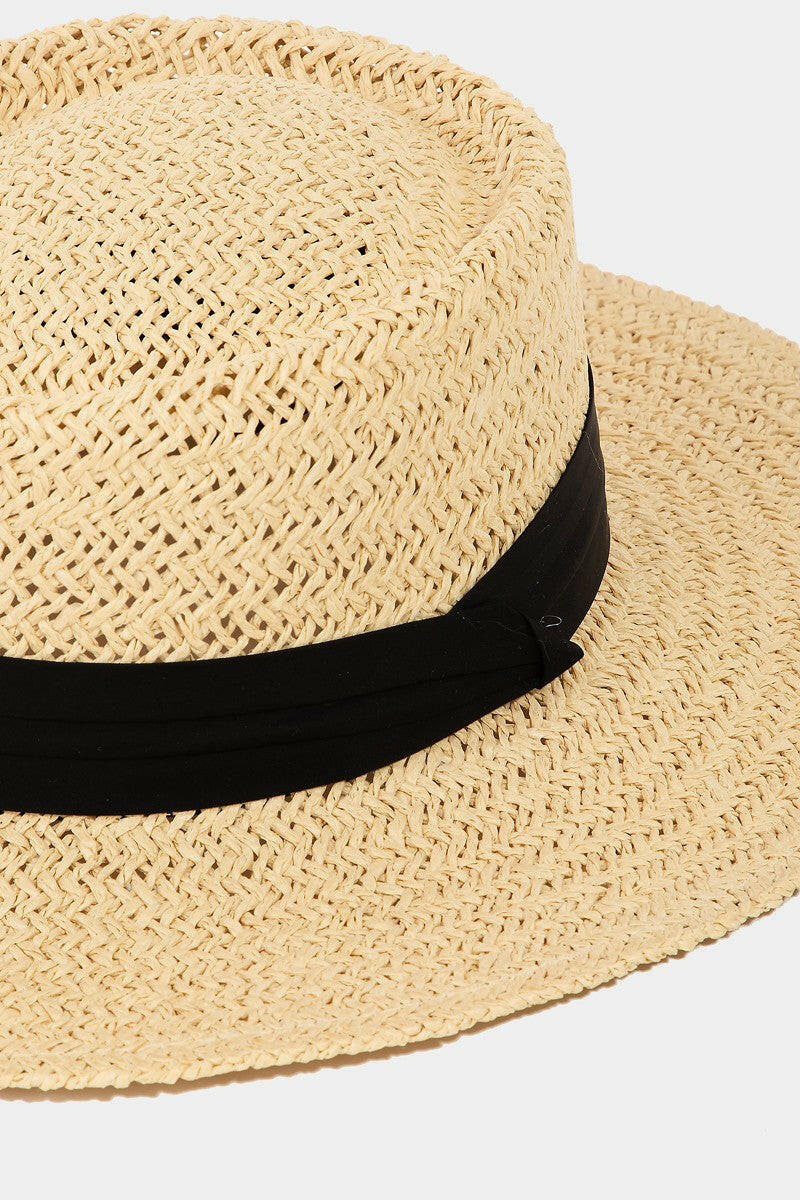 Fame Straw Braided Pork Pie Hat - Summer Style Accessory