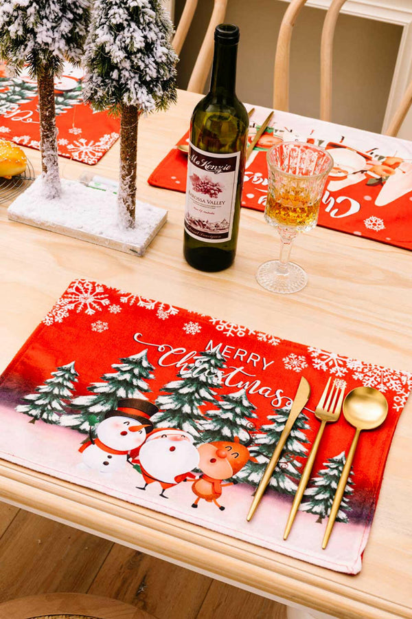 4-Pack Christmas Placemats for Festive Dining