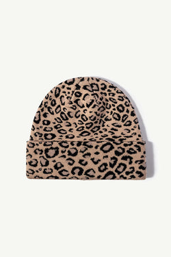 Leopard Pattern Cuffed Beanie - Stylish and Warm Accessory