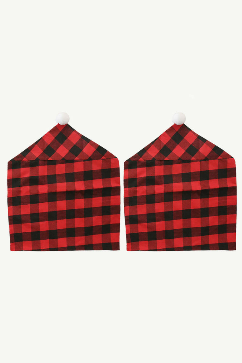 2-Pack Christmas Plaid Chair Covers - Festive & Durable