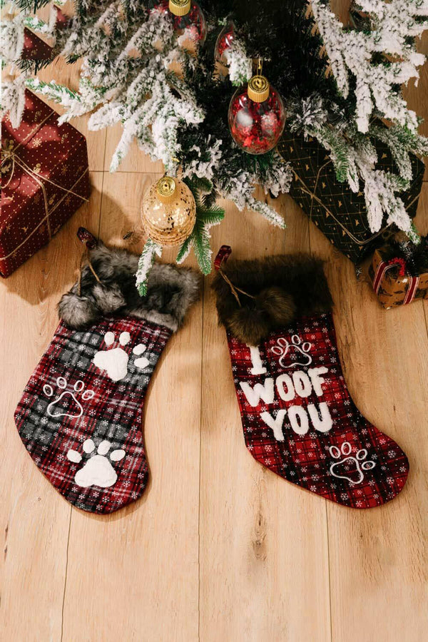 2-Pack Plush Christmas Stockings for a Festive Home