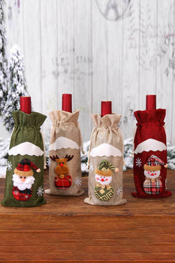 4-Pack Christmas Gnome Bottle Cover - Festive Holiday Decor