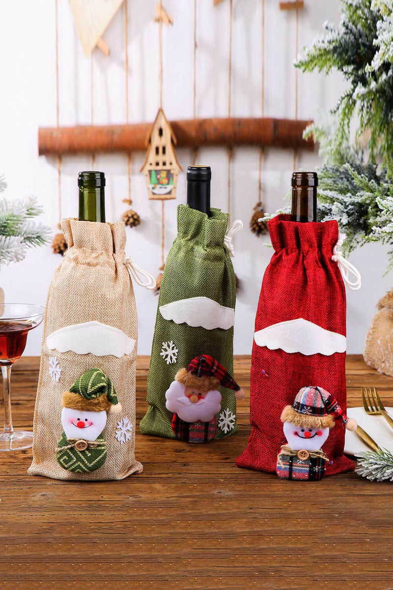 4-Pack Christmas Gnome Bottle Cover - Festive Holiday Decor