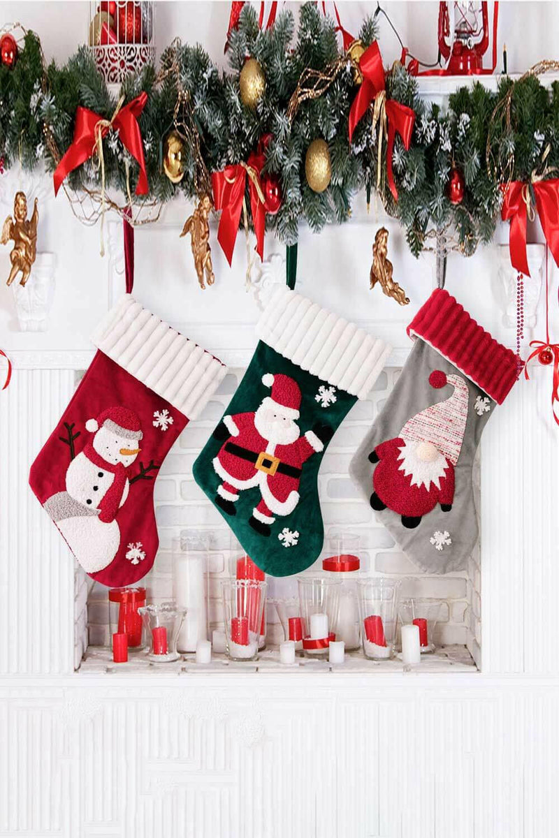 3-Pack Christmas Stocking Ornaments for Festive Decor