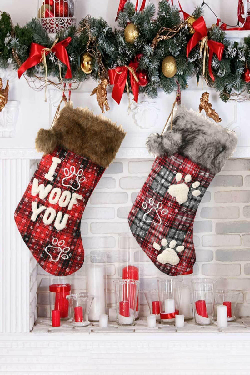 2-Pack Plush Christmas Stockings for a Festive Home