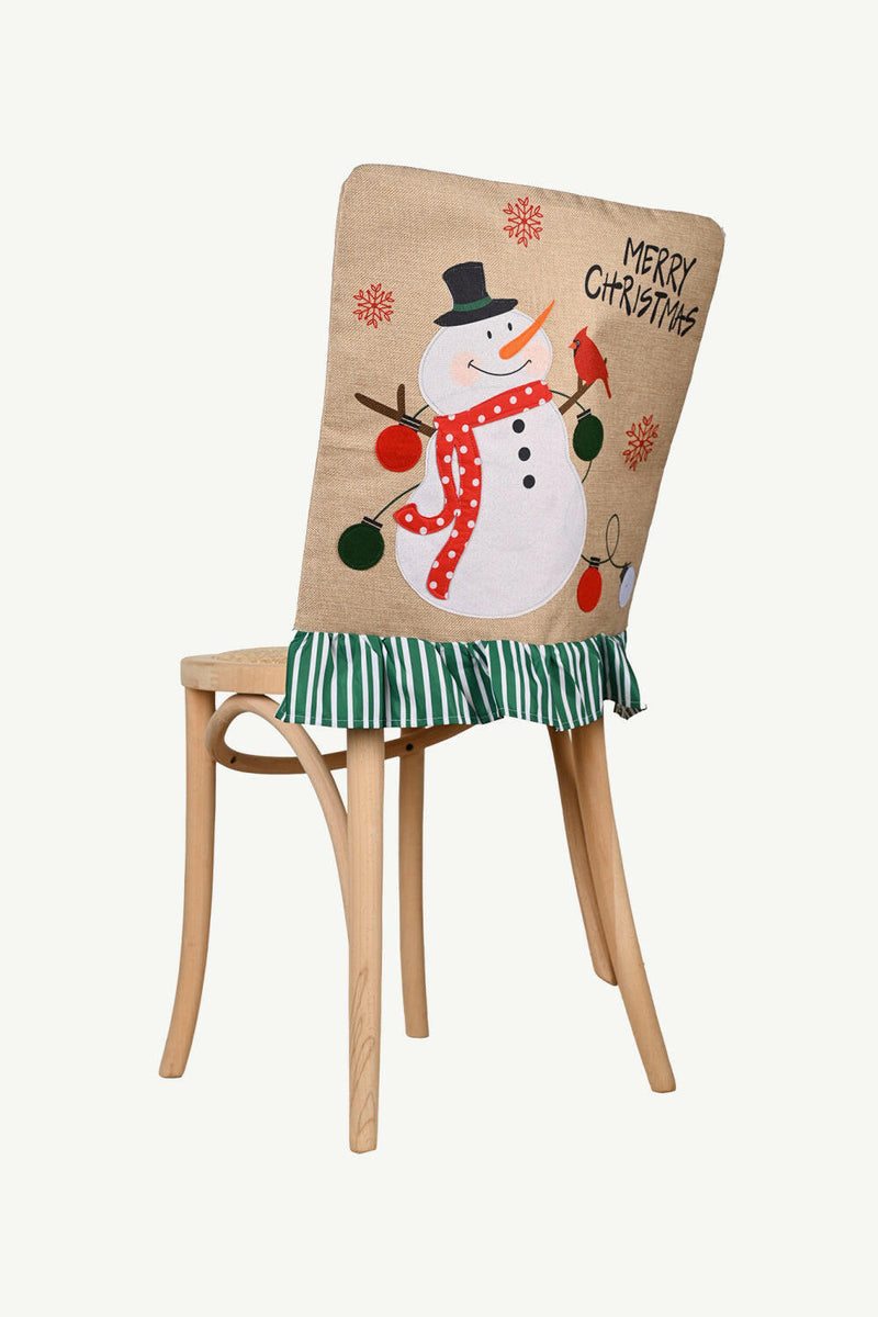 2-Pack Christmas Snowman Chair Covers - Festive Holiday Decor