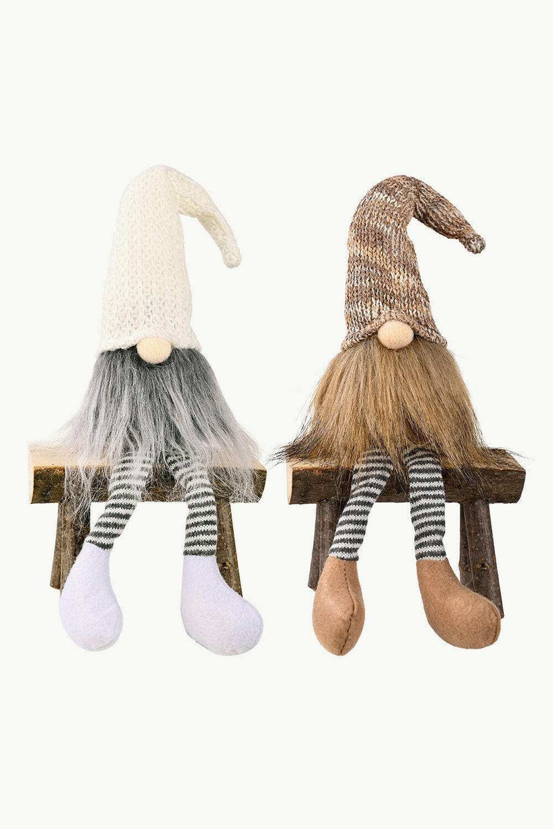 2-Pack Christmas Striped Faceless Gnomes - Festive Decor